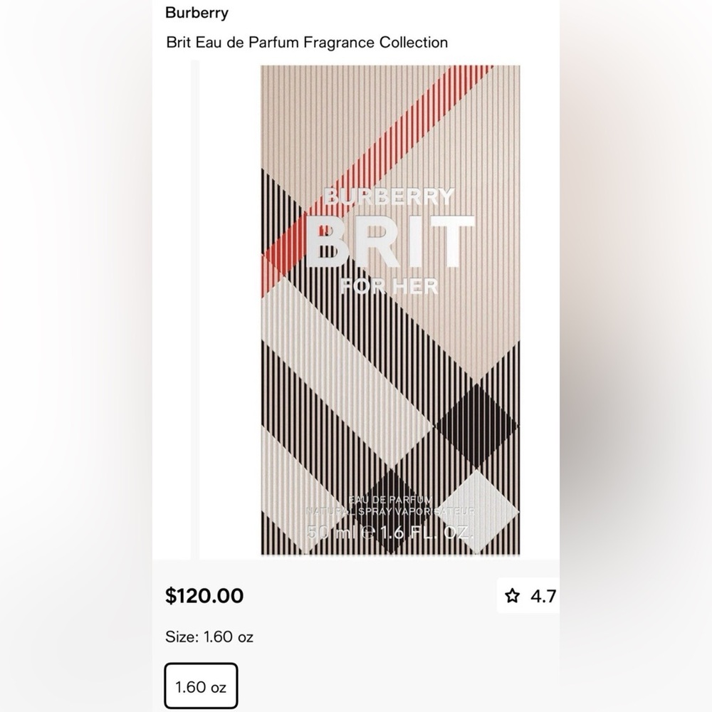 NEW sealed box Burberry Brit Women's Eau de Parfum spray  50 mL / 1.6 oz
